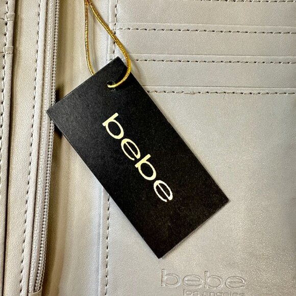 Bebe NWT Grey Hannah Tri-Fold Flap Wallet - Picture 9 of 14